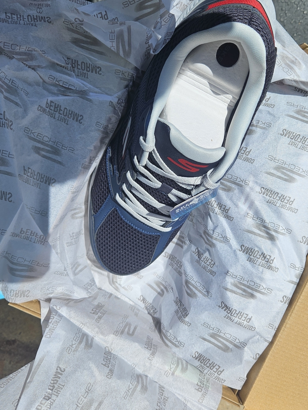 Skechers Navy and Red Athletic Sneaker